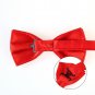 DBD7E01A Red Plain Accessories Pre-Tied Bowties Woven Microfiber Pre-Tied Bowtie