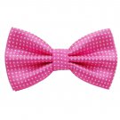 Mens Classic Polyester Polka Dots Bow Ties Pre-tied (Hot Pink)