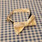 DBA7A11F Gold Stripes Bow Tie Microfiber Luxury For Party Hand-model Bow Tie By