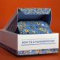 Miswak Club 100% Cotton Bow Tie Pocket Square Set for Men, Blue Print