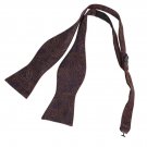DBA7B20A Brown World Wide Gift Patterned Self-tied Bowtie Designer Presents Idea