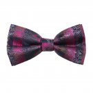 DBD7B19C Grey Purple Fuchsia Patterned Microfiber Mens Bow Tie Luxury For Dad Pr