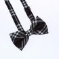 DBD3C01A Black Checkers Microfiber Christmas Gift Pre-tied Bow Tie By Dan Smith
