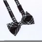 DBD3C01A Black Checkers Microfiber Christmas Gift Pre-tied Bow Tie By Dan Smith