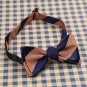 DBA7A03H Brown Navy Stripes Bow Tie Microfiber Romance For Marriage Hand-model B