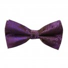 DBD7B03D Purple Brown Patterned Microfiber Males Bow Tie Gift Idea For Xmas Pre-