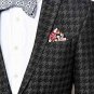 Flairs New York Floral Collection Pocket Square (Midnight Blue / Rose Garden)