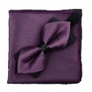 SUKRAGRAHA Banquet Pocket Square + Bowtie Set Deep Purple