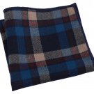 Flairs New York Winter Collection Pocket Square (Evening Blue / Burgundy / Tan [