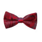 DBD7B21B Dark Red Gray Patterned Microfiber Mens Tie Italian In Bulking Pre-tied