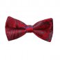 DBD7B21B Dark Red Gray Patterned Microfiber Mens Tie Italian In Bulking Pre-tied