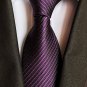 Pisces.goods New Striped Plum Purple Men's Tie Formal Suit Necktie Wedding Holid