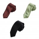 DAFE0004 Various colored Mens Polyester Plain Skinny Ties Elegant Formal Wear Me