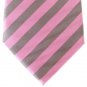 Retreez Classic Stripe Woven Men's Tie - Pink and Grey Stripe
