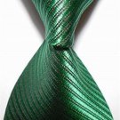 New Striped Green Jacquard Woven Men's Tie Necktie