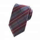 MENDENG New Classic Plaids Check Baby Blue Jacquard Woven Silk Men's Tie Necktie