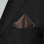 Mens Tie Solid Color Dark Brown Chocolate Necktie Silk Classic