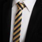 Black Gold Stripes Microfiber Mens Slim Tie Selection For Evening Skin