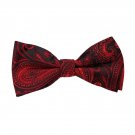 Black Red Patterned Bow Ties Microfiber Various For Casual Pre-tied Bow