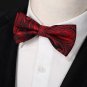 Black Red Patterned Bow Ties Microfiber Various For Casual Pre-tied Bow