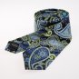 Blue Green Black Patterned Microfiber Mens Slim Tie Handmade Formal Wea