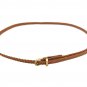 Women Slim Belt PU Leather Knitted Design Fashion Waist Belt for girls (tan)