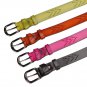 Arrow Holes Perforated 1.2 in. Wide Leather Belt with Alloy Pin Buckle (One size