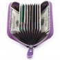 RFID Blocking Genuine Leather Zipper Around Accordion Credit Card Holder Wallet