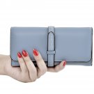 Jastore Elegant Lady Women Clutch Wallet Long Purse Leather Wallet (Blue)