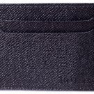Leather Slim Wallet Premium Black Mens Minimalist Front Pocket Card Case Holder