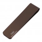 MC1025 Work-utility Mens Brown Stainless Steel Rectangle Silm Money Clip Saddle