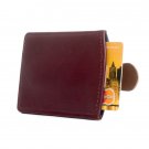Ultra Slim Leather Wallet Case Credit Card Holder Sleeve Pull Tab (Maroon, Navy