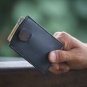 Ultra Slim Leather Wallet Case Credit Card Holder Sleeve Pull Tab (Maroon, Navy
