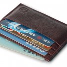 Handmade Slim Genuine Leather Wallet Front Pocket Credit Card Case Sleeve Card H
