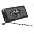 Skull Clutch Leather Wallet Latest Credit Card Safe Holder/Case/Protector Black