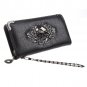 Skull Clutch Leather Wallet Latest Credit Card Safe Holder/Case/Protector Black
