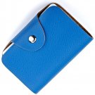 Blue Leather Credit Card Holder for Men Women with 26 plastic  Business  Card