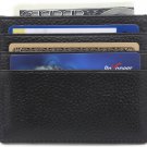 DEEZOMO Genuine Leather RFID Blocking Card Case Wallet Slim Super Thin 6 Card Sl