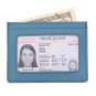 Genuine Leather Minimalist Slim Front Pocket Wallet for Women Men with Card Slot