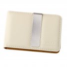 Brown/ Beige Fine Leather Wallet-Money Clip Mans Wallet Credit Card Holder with