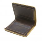 Men's Travel Wallet Leather Slim Zipper Vintage Handmade Wallet (A1)
