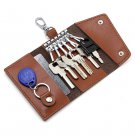 Hipiwe PU Leather Key Case Wallet Unisex Key Holder Wallet Pouch with 6 Hooks Sn