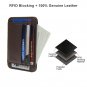 Men RFID Blocking Front Pocket Wallet Slim Minimalist Wallet Leather with Zipper