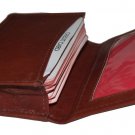 Leatherboss Small Credit Card Holder Wallet with Expandable Pocket - Brown 4" X