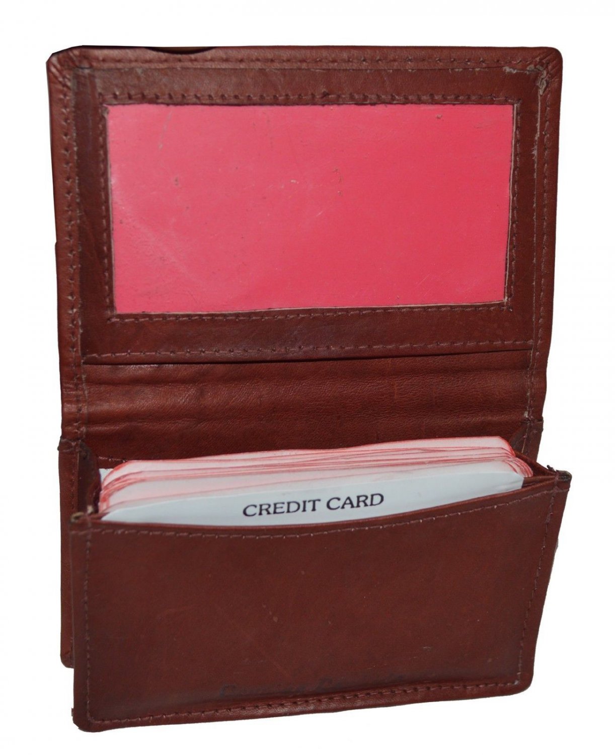 Leatherboss Small Credit Card Holder Wallet with Expandable Pocket