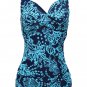Surenow 50s Retro Vintage One Piece Flower Monokinis Plus Size Swimsuit