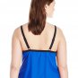 Beach Couture Women's Plus Size Tankini With Underwire, Blue, 0X