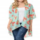 BASICO Women's Plus Size Open Asymmetrical Hem Chiffon Vest Cardigan Cover up (2