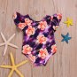 Angekids Baby Summer Red Flower Print Romper Swimsuit (6-12M(Tag80), Red)