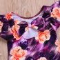 Angekids Baby Summer Red Flower Print Romper Swimsuit (6-12M(Tag80), Red)